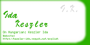 ida keszler business card